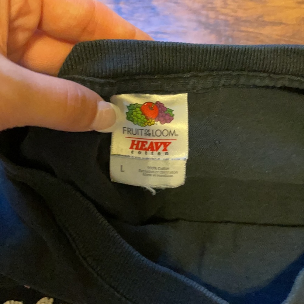 Fruit of the Loom Navy T-Shirt With Funny White Lettering - Picture 4 of 5